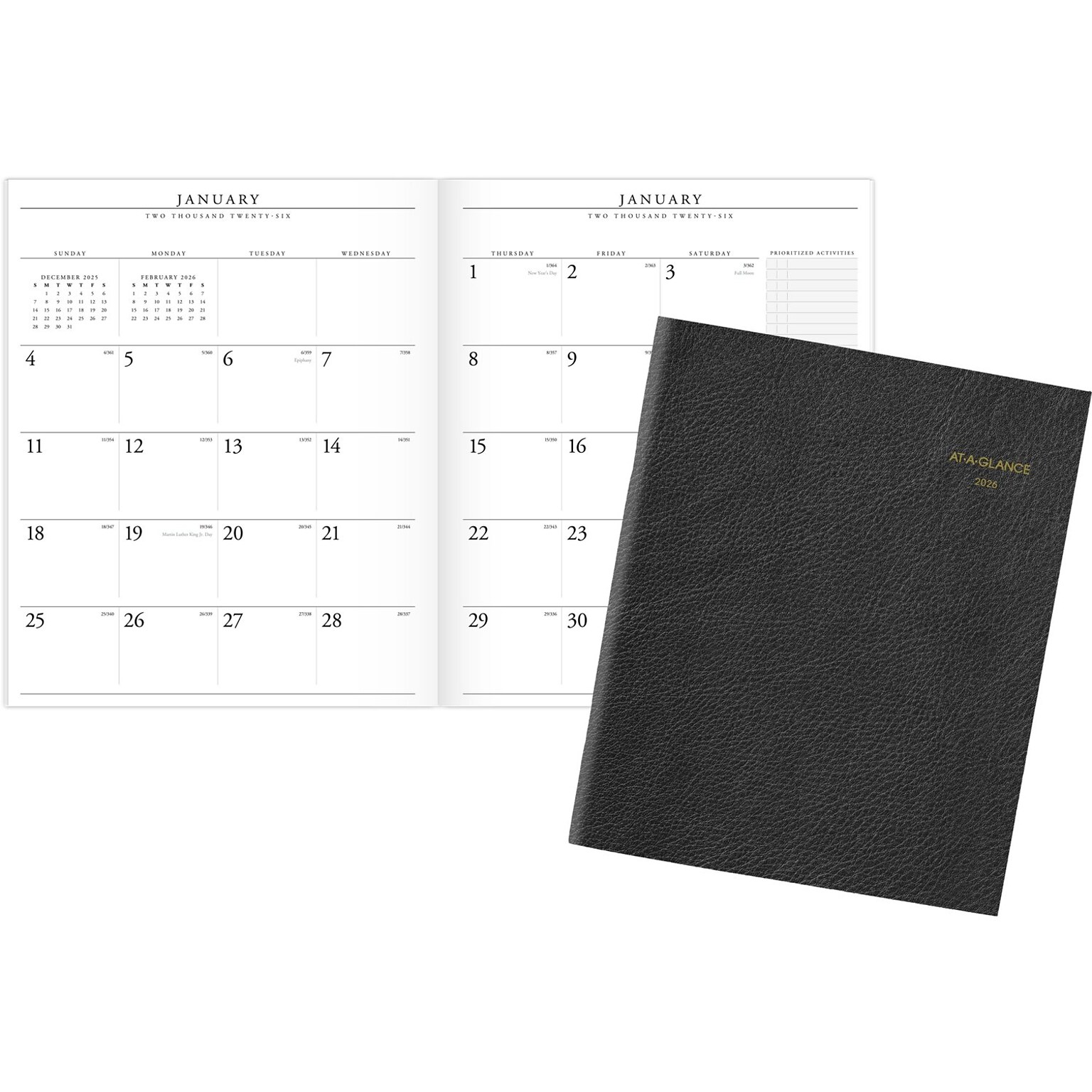 2026 AT-A-GLANCE Executive 11 x 9 Monthly Padfolio Refill, White/Black (70-909-10-26)