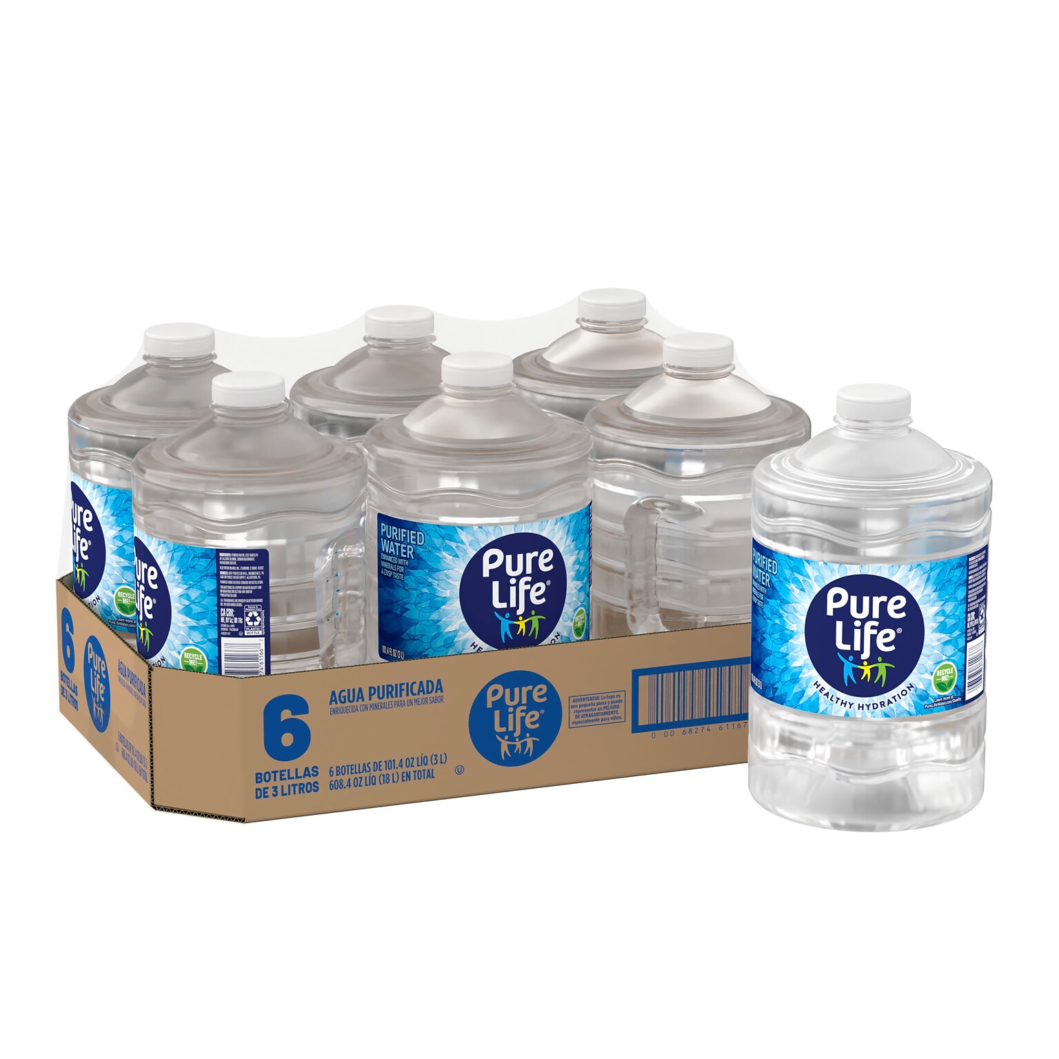 Pure Life Purified Water, 101.4 oz., 6 Bottles/Pack (12386172)
