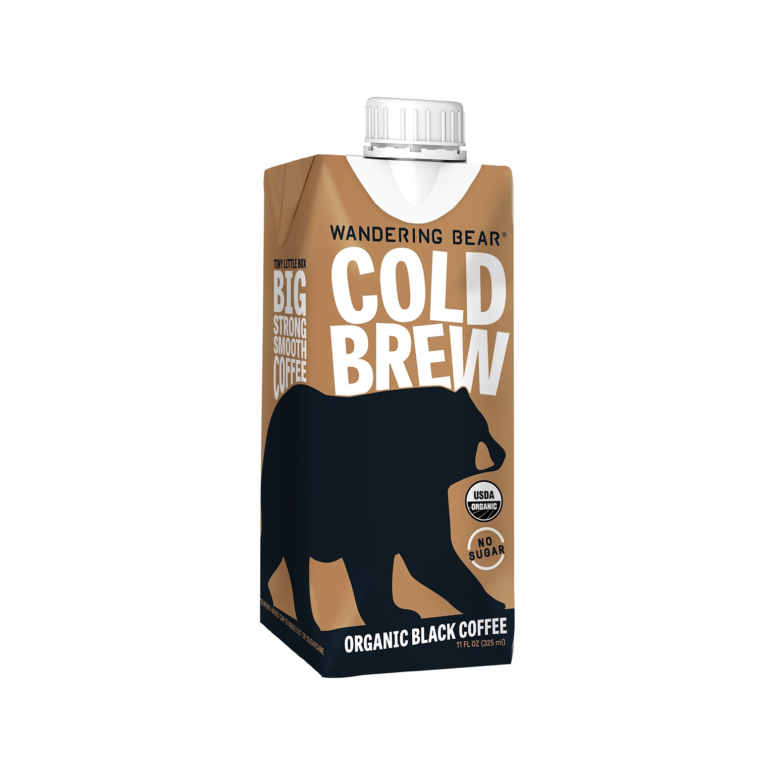 Wandering Bear Straight Black Cold Brew Coffee, 11 oz., 12/Case (WBSB11oz12pak)