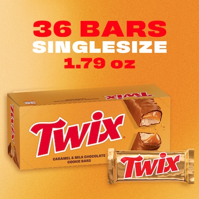 Twix Fun Size Caramel Chocolate Cookie Bar, 1.79 oz., 36/Box (MMM35391)