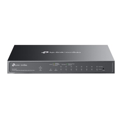 TP-Link Omada 10-Ports Gigabit Ethernet PoE+ Managed Switch, 1000Mbps, Black (ES210GMP)