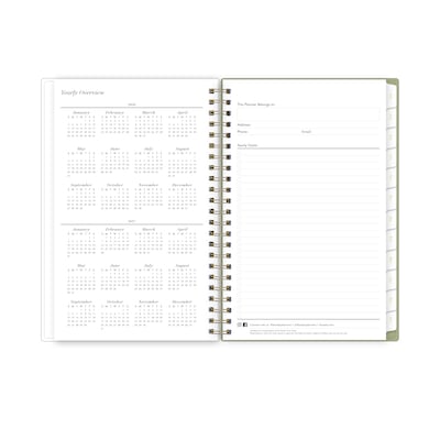 2026-2027 Blue Sky Sincerely Jules Anoura Sage 5" x 8" Academic Year Weekly & Monthly Planner, Plastic Cover (161583)