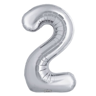 Party City (Air-Filled) 16 #2 Foil Balloon, Silver, 2/Pack (AM60050249-18)