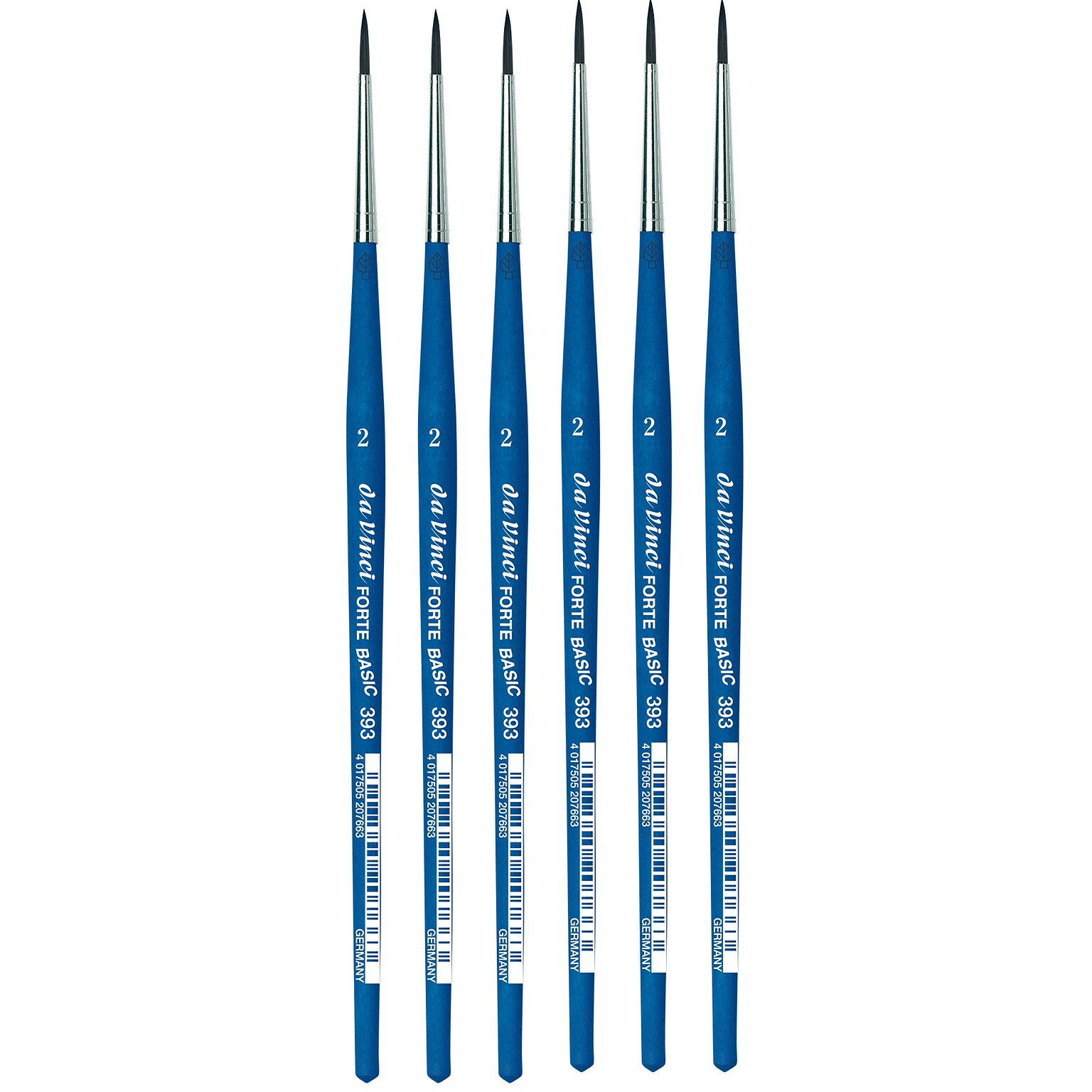 da Vinci FORTE BASIC Acrylic Synthetic Bristle, Round Brush, 6/Pack (DVXVA3932-6)