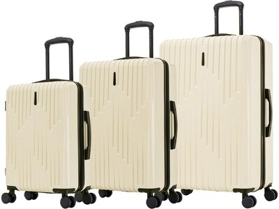 InUSA Drip Hardside Spinner Luggage Set, TSA Checkpoint Friendly, Sand (IUDRISML-SAN)