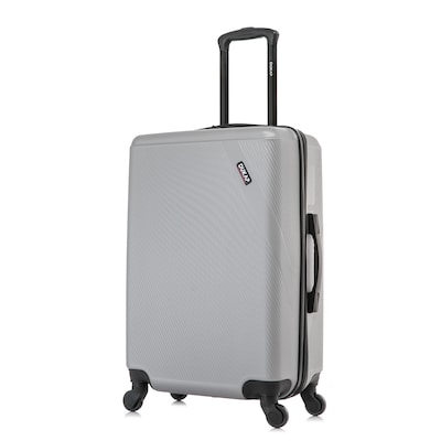 DUKAP Discovery 25.59 Hardside Suitcase, 4-Wheeled Spinner, TSA Checkpoint Friendly, Silver (DKDIS00M-SIL)