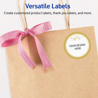 Avery Circle Multipurpose Labels, 2" Dia., White, 120/Pack (19479370536)