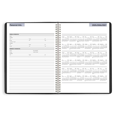 2026 AT-A-GLANCE DayMinder 8" x 11" Weekly Appointment Book, Faux Leather Cover, Black (G520-00-26)