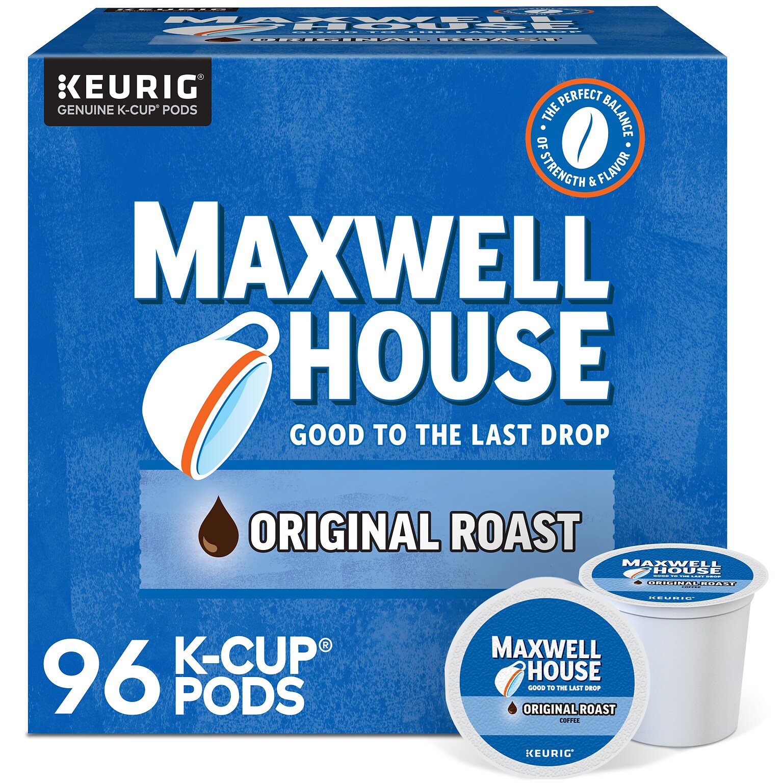 Maxwell House Original Roast Coffee, Keurig K-Cup Pod, Medium Roast, 96/Carton (5469CT)