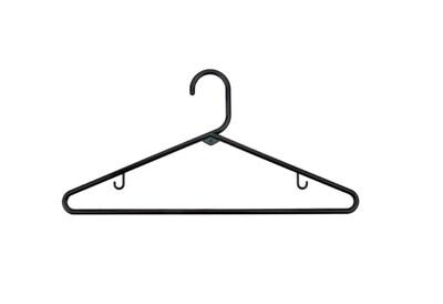 Nahanco Plastic Clothes Hangers, Black, 24/Pack (TBBHU)