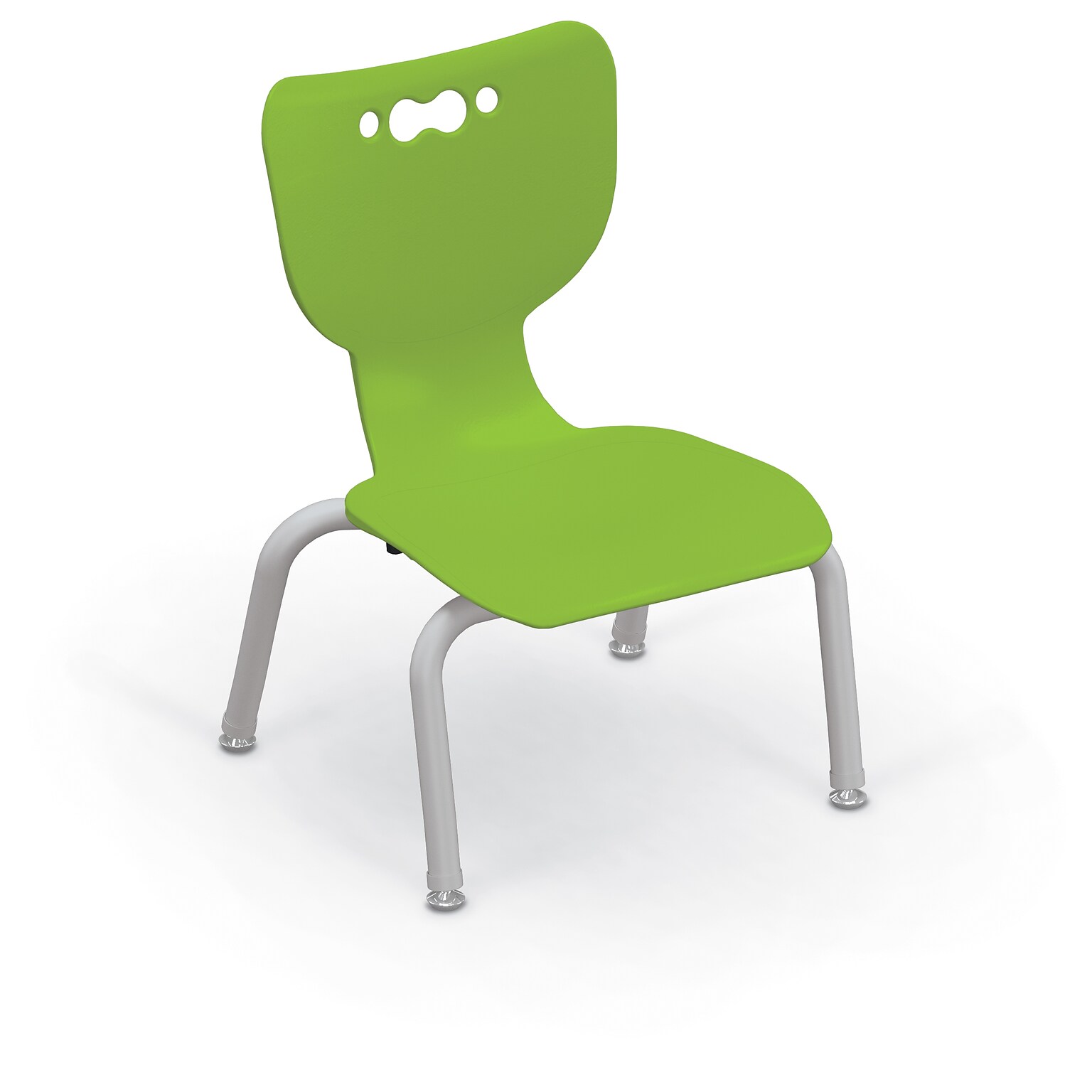 MooreCo 10 Hierarchy Student Chair with 4 Legs, Green/Platinum Base (703673561716)