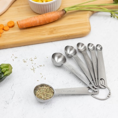 Better Houseware Measuring Spoons, Stainless Steel, 6 Piece (83105)