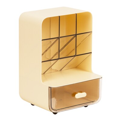 Mind Reader 8-Compartment Plastic Desk Organizer, White (MINI-WHT)