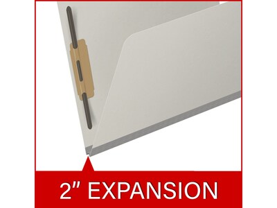 Medical Arts Press Pressboard Classification Folder, 2" Expansion, Letter Size, Gray, 25/Box (DV-T42-02-3GRY)