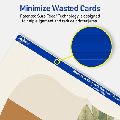 Avery Matte General Use Blank Cards, Ivory, 25/Pack (95354)