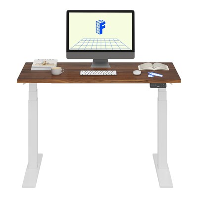 FlexiSpot E7 Commercial 48''W Electric Rectangular Adjustable Standing Desk, Black Walnut/White (E7WCOM4824-BW)