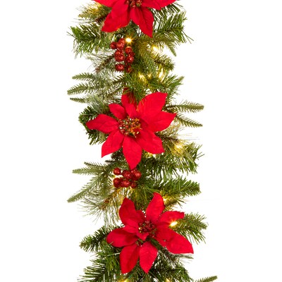 National Tree Company 4' Colonial Garland with Battery Operated LED Lights (QPECO8-301-4A-B)