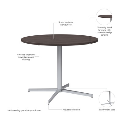 Bush Business Furniture 42" Round Conference Table, Storm Gray (99XTB42RSG)