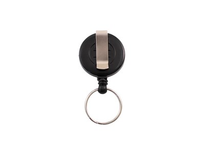 Advantus Badge Reel with Split Key Ring, Black, Dozen (97121)