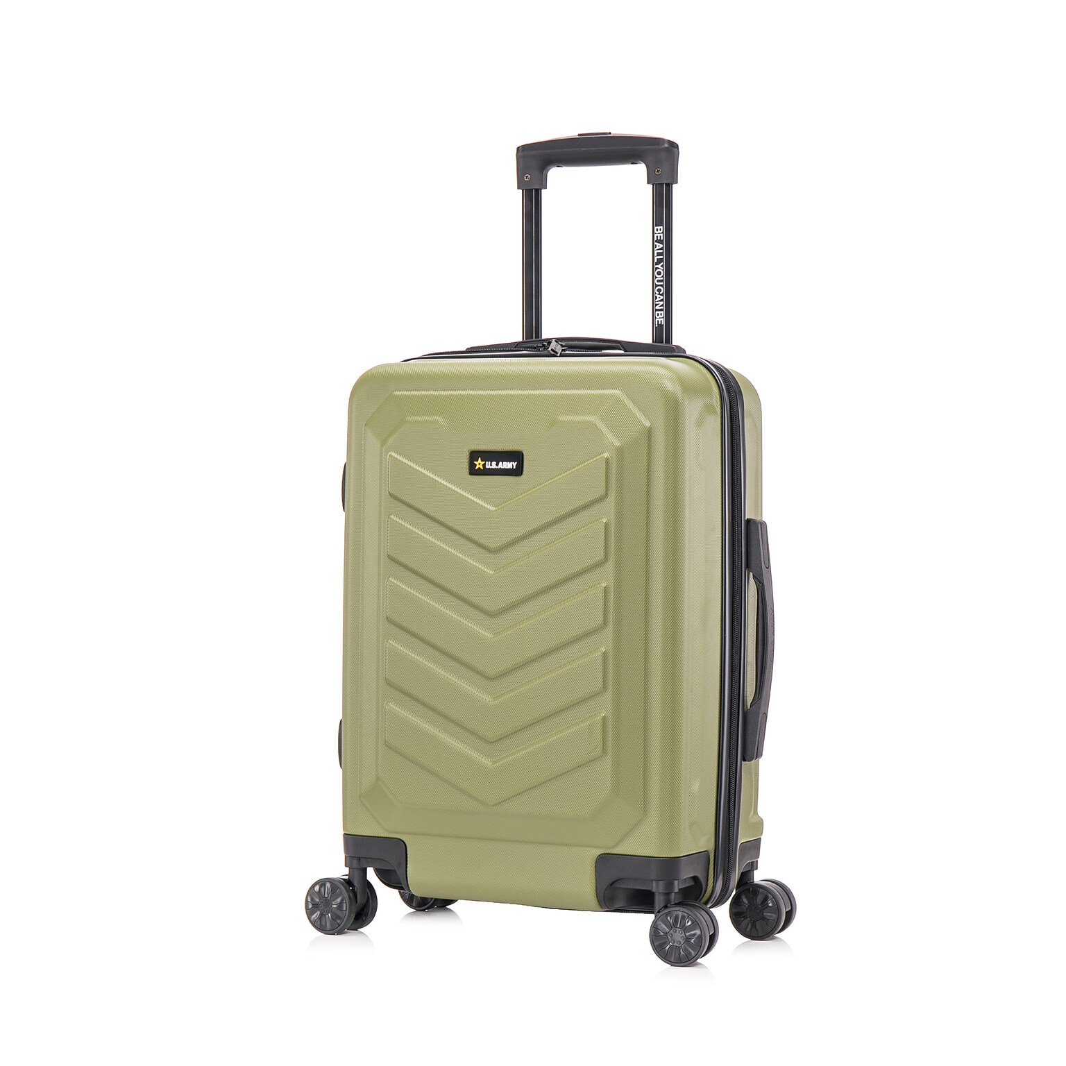 US Army FOX 20 Hardside Carry-On Suitcase, 4-Wheeled Spinner, TSA Checkpoint Friendly, Olive Drab (USLFOX00S-GRN)