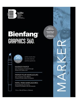 Bienfang Graphics 360 Translucent Marker Paper, 11 X 14, 50 Sheets/Pad (316130)