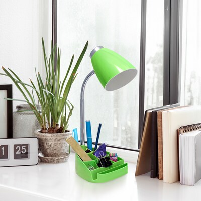Creekwood Home 18.5" Flexible Gooseneck Organizer Desk Lamp with Stand, Green (CWD-1001-GR)