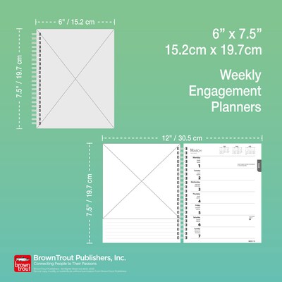 2025 BrownTrout Horse Lovers 6" x 7.75" Weekly Engagement Planner, Paper Cover, Multicolored (9781975473273)