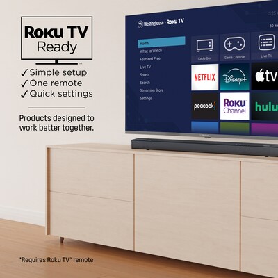 Westinghouse 3.1.2 Channel All-In-One Soundbar with Built in Subwoofer, Black (WS312AS)