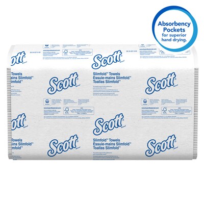 Scott Control Plus+ Slimfold Recycled Multifold Paper Towels, 1-ply, 90 Sheets/Pack, 24 Packs/Carton (04442)
