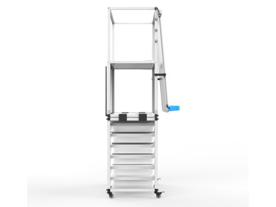Luxor Dry-Erase Mobile Modular Teacher Whiteboard with Storage, Steel Frame, 36" x 32" (MBSRWSTN)