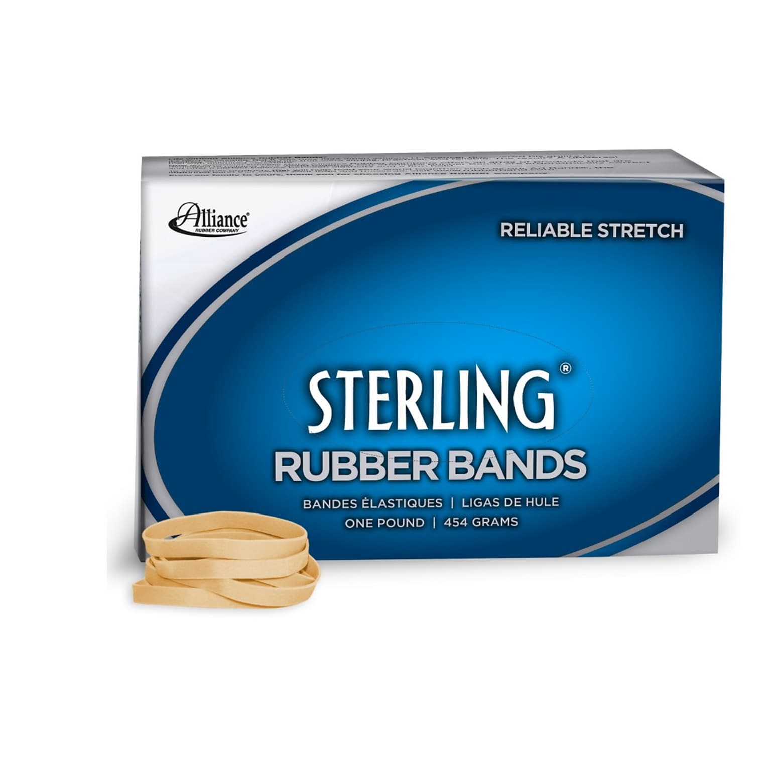 Alliance Sterling Multi-Purpose #62 Rubber Bands, 2-1/2 x 1/4, 600/Pack (24625)