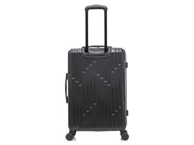 InUSA Drip 24" Hardside Suitcase, 4-Wheeled Spinner, TSA Checkpoint Friendly, Black (IUDRI00M-BLK)