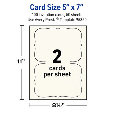 Avery Matte General Use Blank Cards, Ivory, 100/Box (95350)
