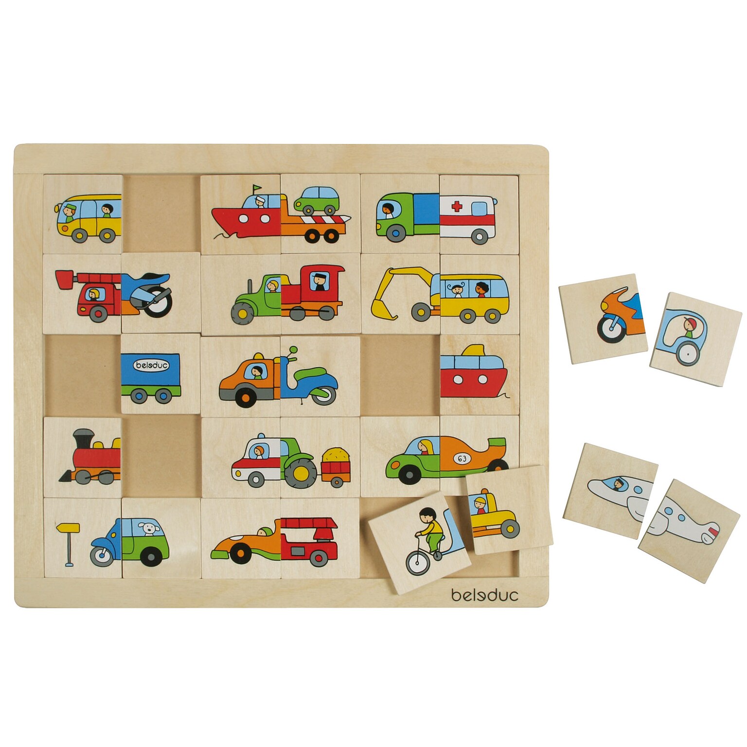 Beleduc Match & Mix Transport Puzzle, 30 Pieces/Pack (PLWB11007)
