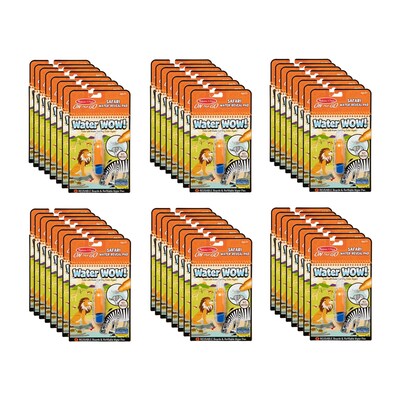 Melissa & Doug On the Go Water Wow! Reusable Water-Reveal Coloring Book, Safari, 48/Pack (9441)