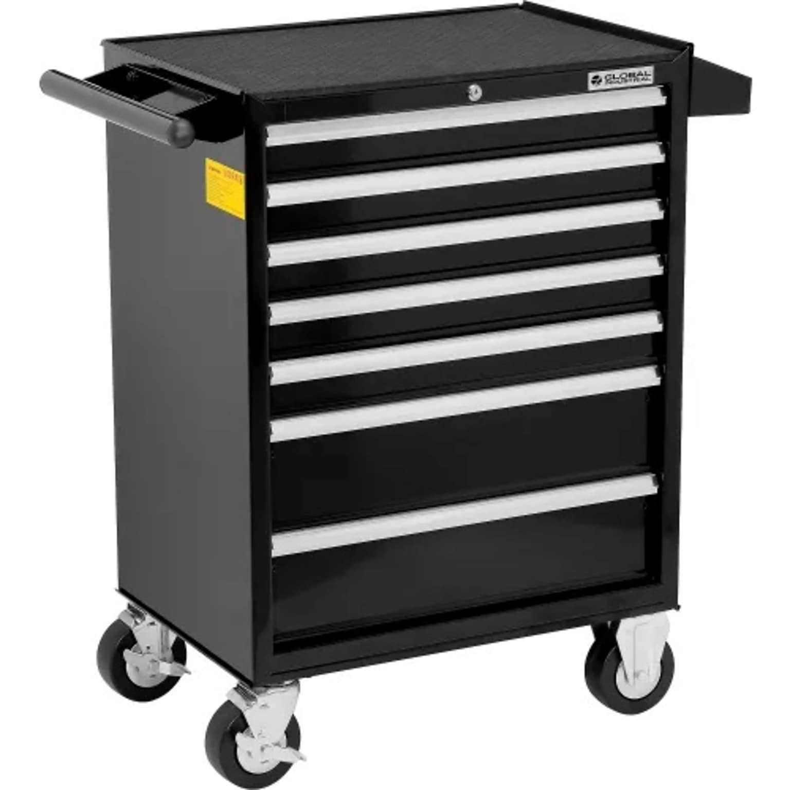 Global Industrial 7-Drawer Roller Tool Cabinet, 26-3/8W x 18-1/8D x 37-13/16H, Black (535364)