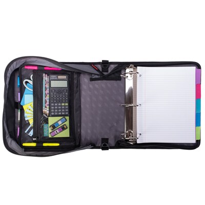 Case It King Sized Zip Tab 4" 3-Ring Zipper Binders, D-Ring, Purple (D-186 PUR)