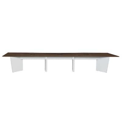 Regency Array 192"W x 48"D Conference Table with Grommet, Neo Walnut/White (ACT19248NWWH)