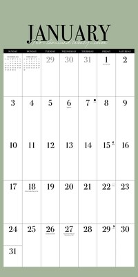 2027 Willow Creek Modern Minimalist 12" x 12" Monthly Wall Calendar, Assorted Colors (65334)