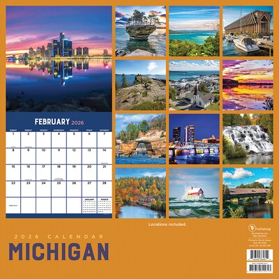 2026 TF Publishing Michigan 12" x 12" Monthly Wall Calendar (26-1039)