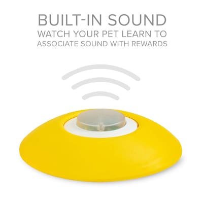Arf Pets Dog Treat Dispenser w/ Button, Dog Memory Training Toy, Yellow/White (APTDT)
