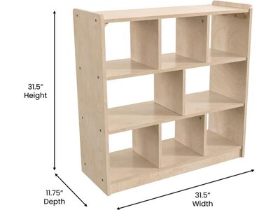 Flash Furniture Bright Beginnings 8-Section Modular Storage Unit, 31.5"H x 31.5"W x 11.75"D, Brown (MK-ME10513-GG)