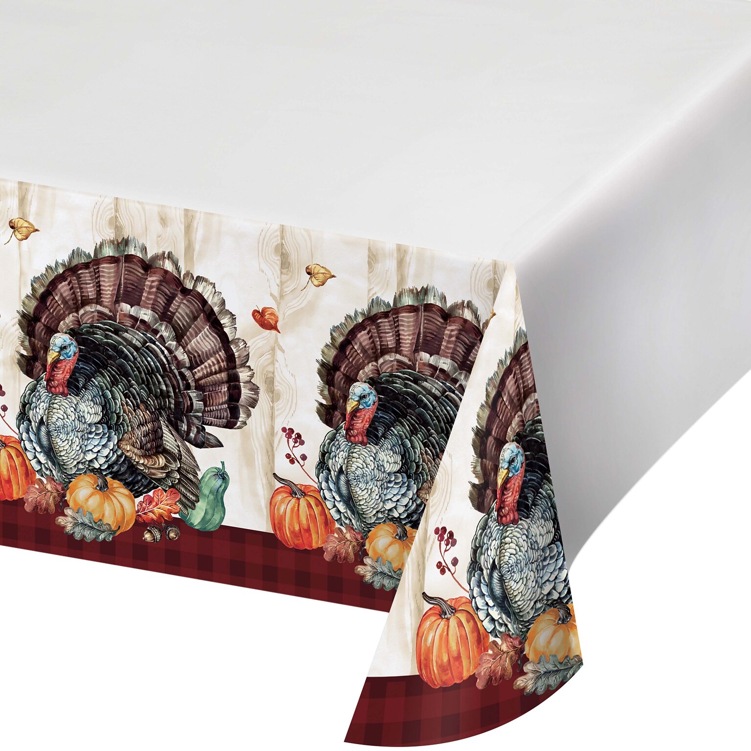 Creative Converting Timeless Turkey Thanksgiving Paper Tablecloths, 3/Pack (DTC371781TC)