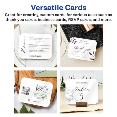 Avery Integrated Cards, 4.25" x 5.5", Glossy White, 20/Pack (95278)