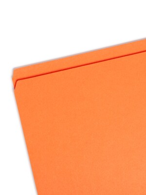 Smead File Folder, Reinforced Straight-Cut Tab, Legal Size, Orange, 100 per Box (17510)