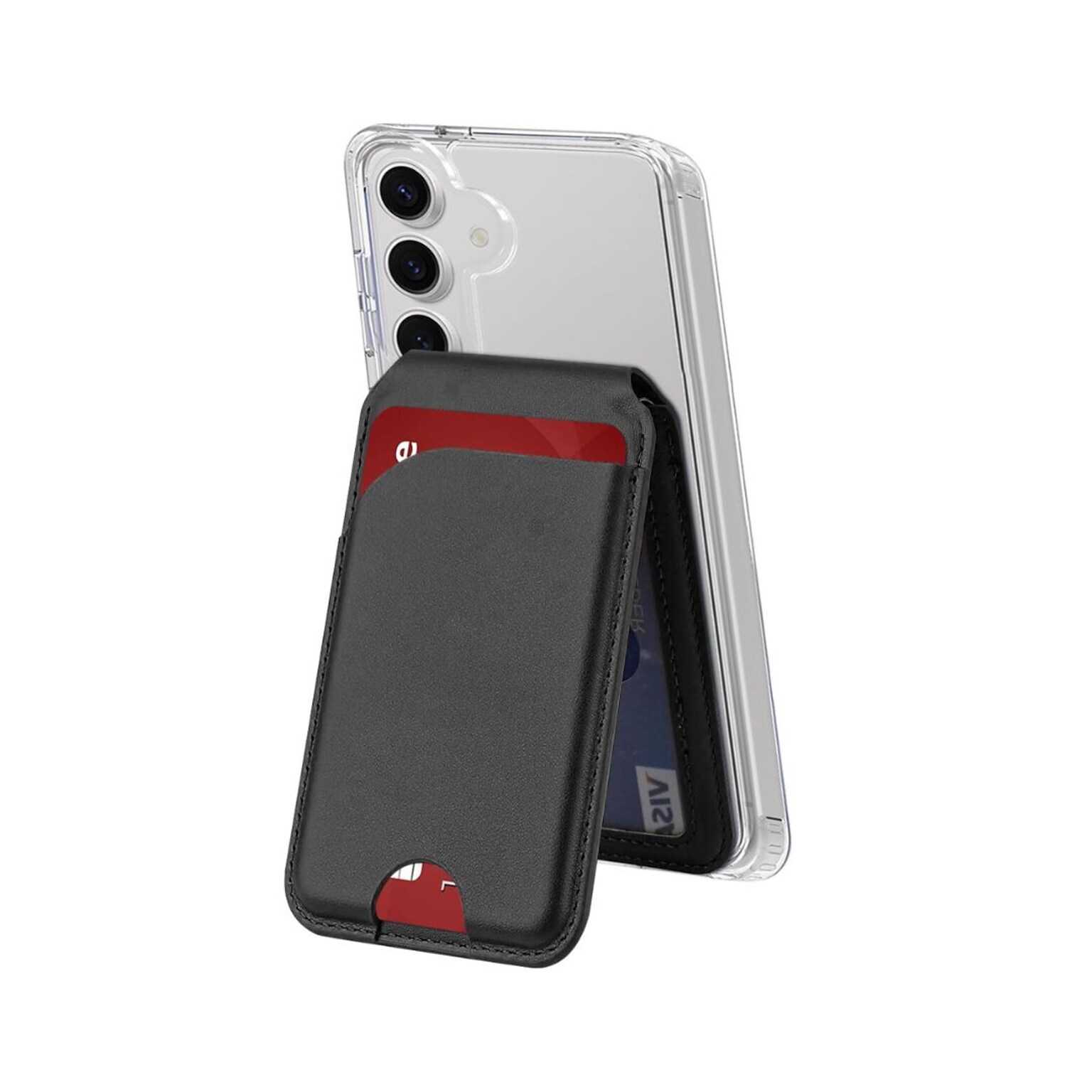 SaharaCase Venture Wallet for Galaxy S25, Shock Absorbing, Clear/Scorpion Black (CP00747)