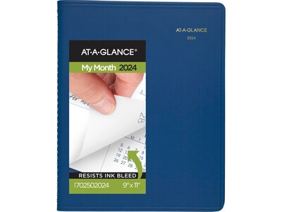 2024 AT-A-GLANCE Fashion 9" x 11" Monthly Planner, Blue (70-250-20-24)