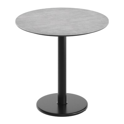 Flash Furniture Acadia 31.25 Round Wooden Dining Table with Round Base, Gray Faux Concrete/Black Base (STRD31CGTR18)