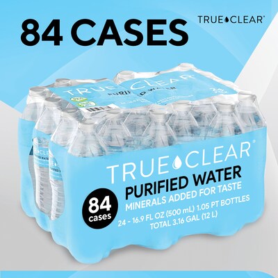 True Clear™ Purified Water, 16.9 fl oz, 24 Bottles/Case, 84 Cases/Pallet (TC54594PL)