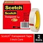 Scotch Transparent Tape Refill, 3/4" x 72 yds., 2 Rolls/Pack (600-2P34-72)